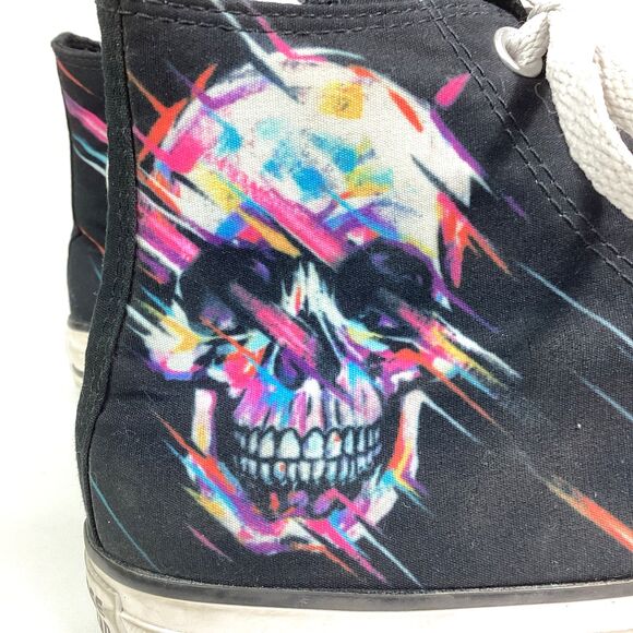 Converse CTAS Men's 6/Women's 8 Black Colorful Skull High Tops A07265F - Picture 6 of 10